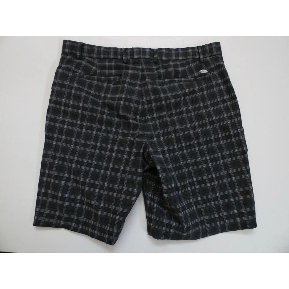Greg Norman Black Plaid Lightweight Golf Shorts Mens Size 36 EUC